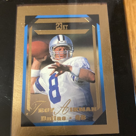 1993 Bleachers 23kt Gold Troy Aikman Card Set Limited Edition NFL - Picture 4 of 10